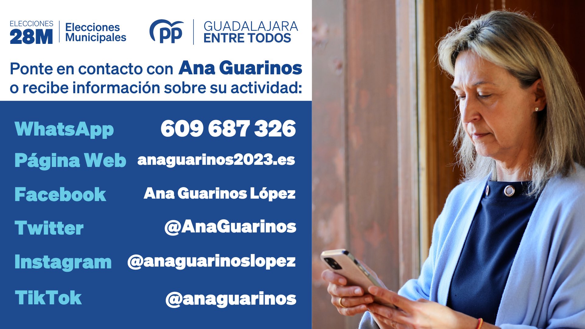 La candidata del PP en Guadalajara lanza su campaña en TikTok y otras redes sociales