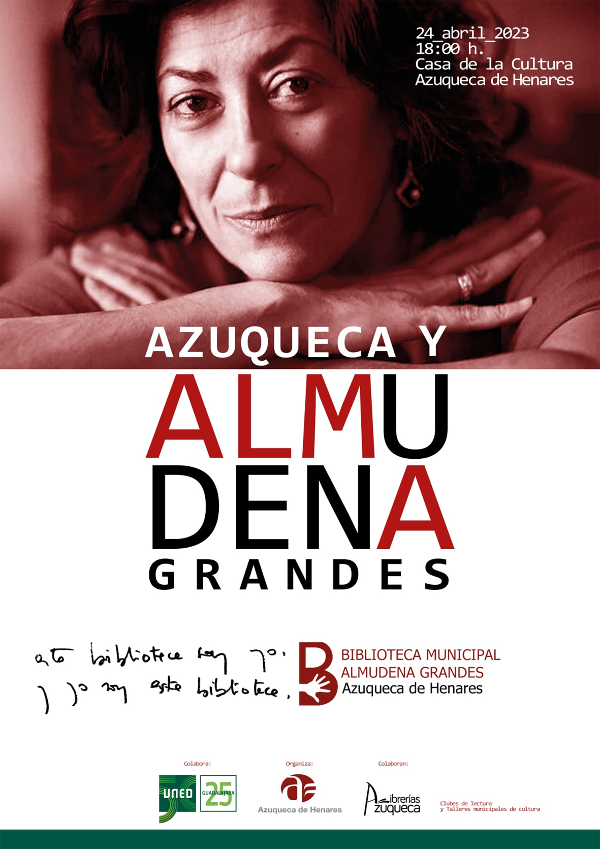Azuqueca de Henares rinde homenaje a Almudena Grandes con actividades culturales en su honor