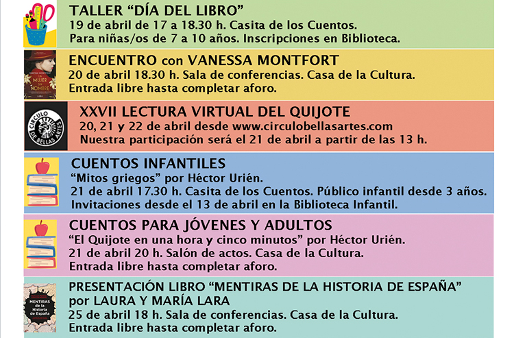 Celebración del Día del Libro en la Biblioteca Municipal de Azuqueca con diversas actividades literarias 
