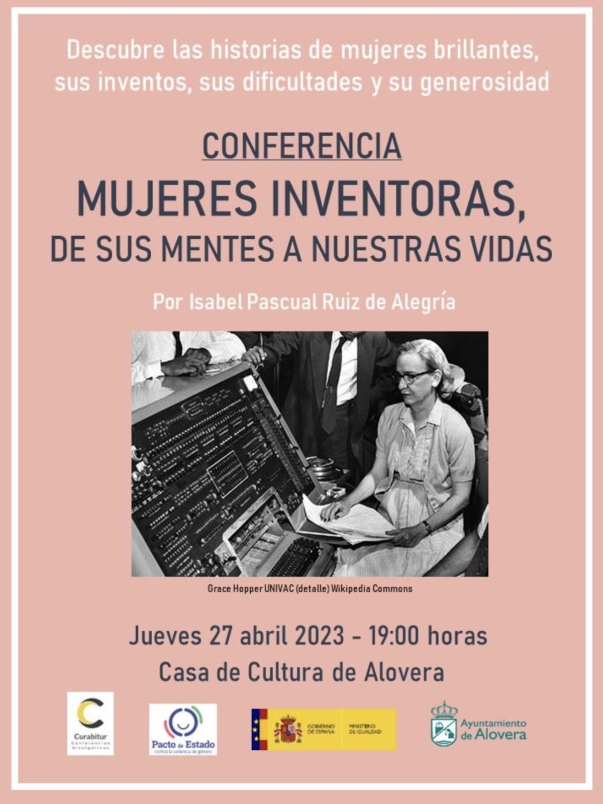 Conferencia sobre mujeres inventoras en la Casa de la Cultura de Alovera