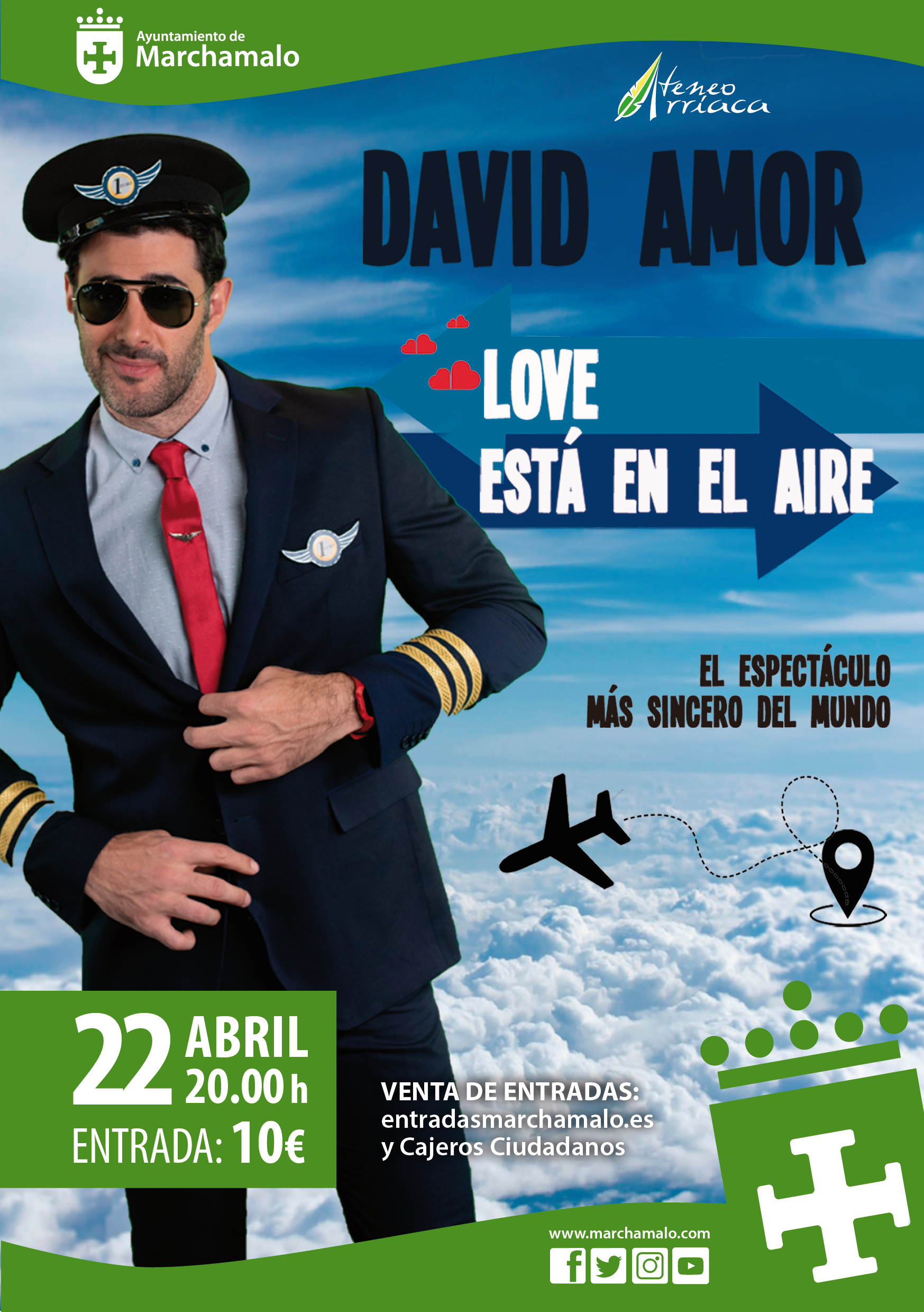 David Amor cierra la programación cultural de primavera con su monólogo 'Love is in the air'