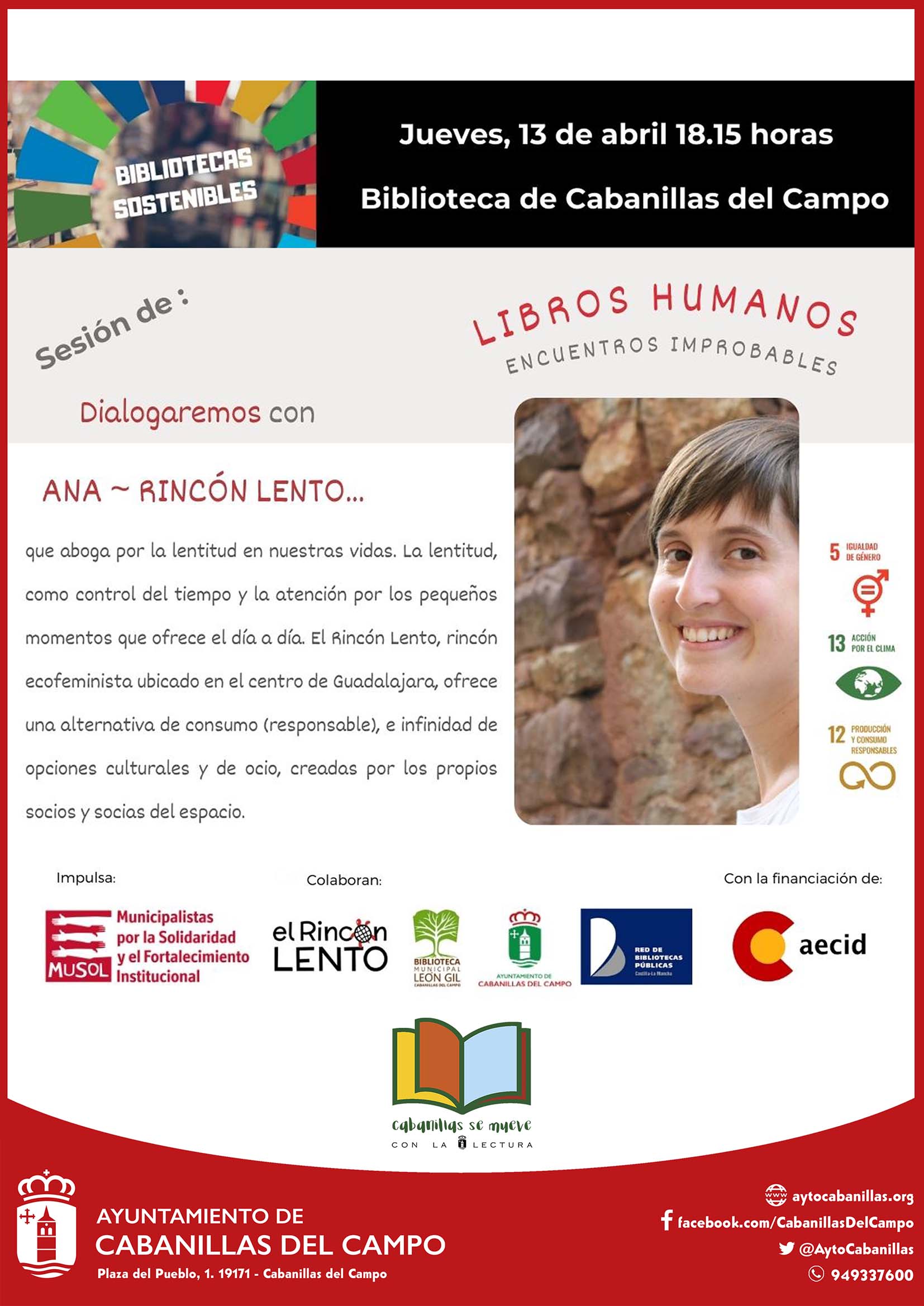 "Libros Humanos, Encuentros Improbables: La Biblioteca Municipal León Gil de Cabanillas acoge una charla sobre Desarrollo Sostenible"