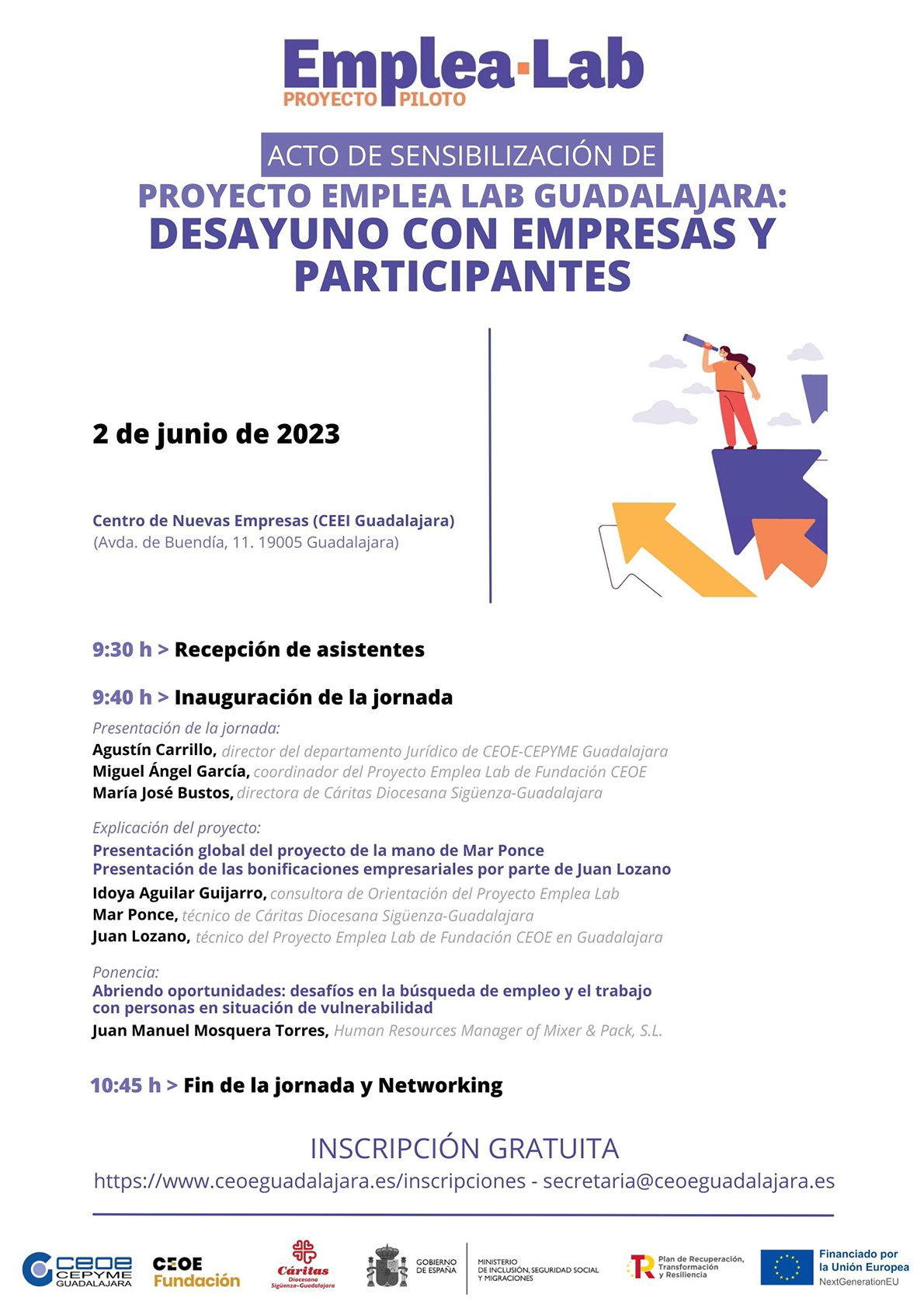 CEOE-CEPYME Guadalajara presenta Emplea Lab: un proyecto de inclusión para mejorar la empleabilidad