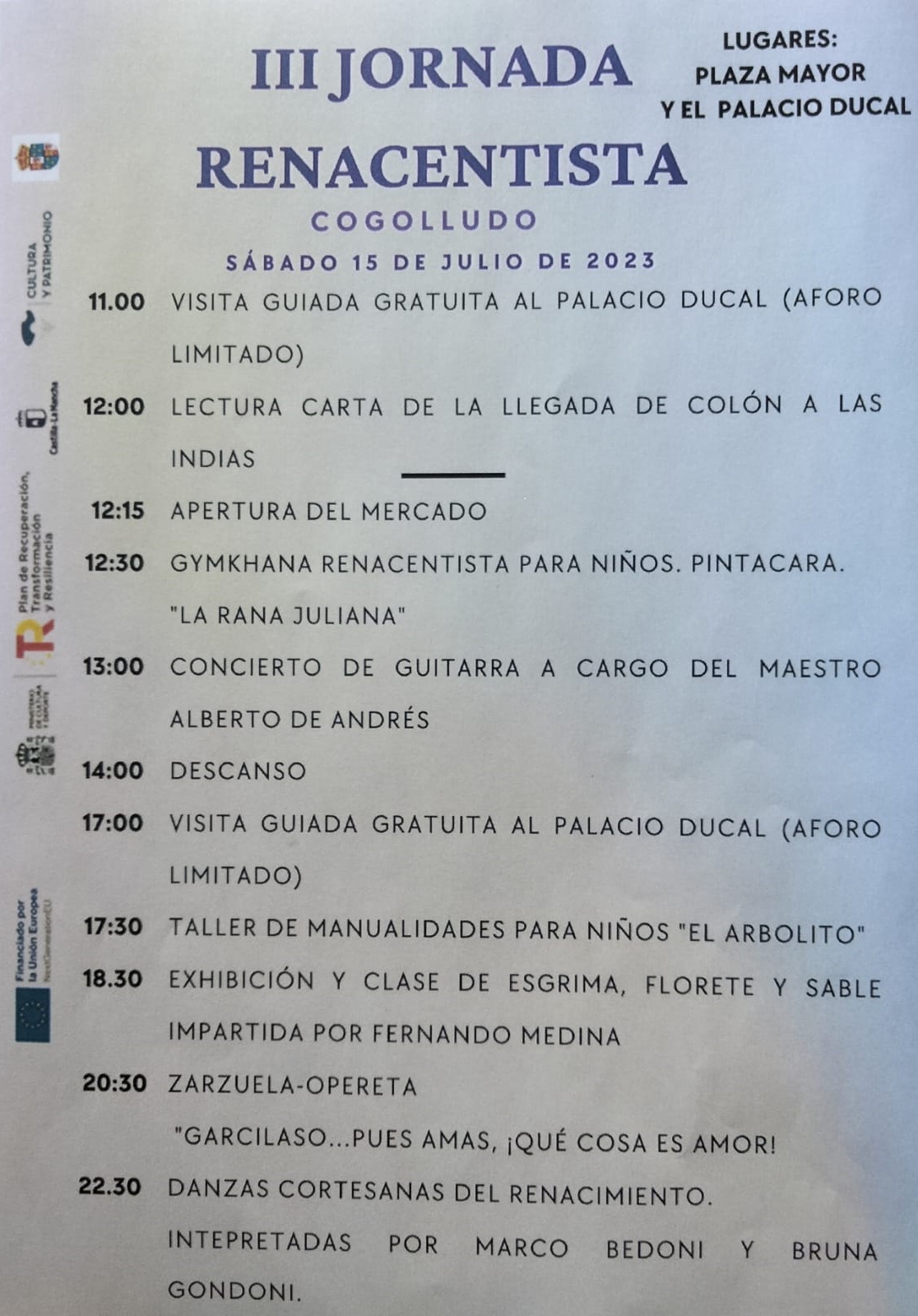  Descubre la III Jornada Renacentista de Cogolludo