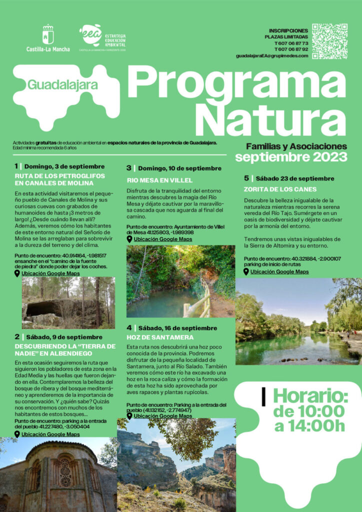 Programa Natura: Cinco Rutas Gratuitas en Espacios Naturales de Guadalajara