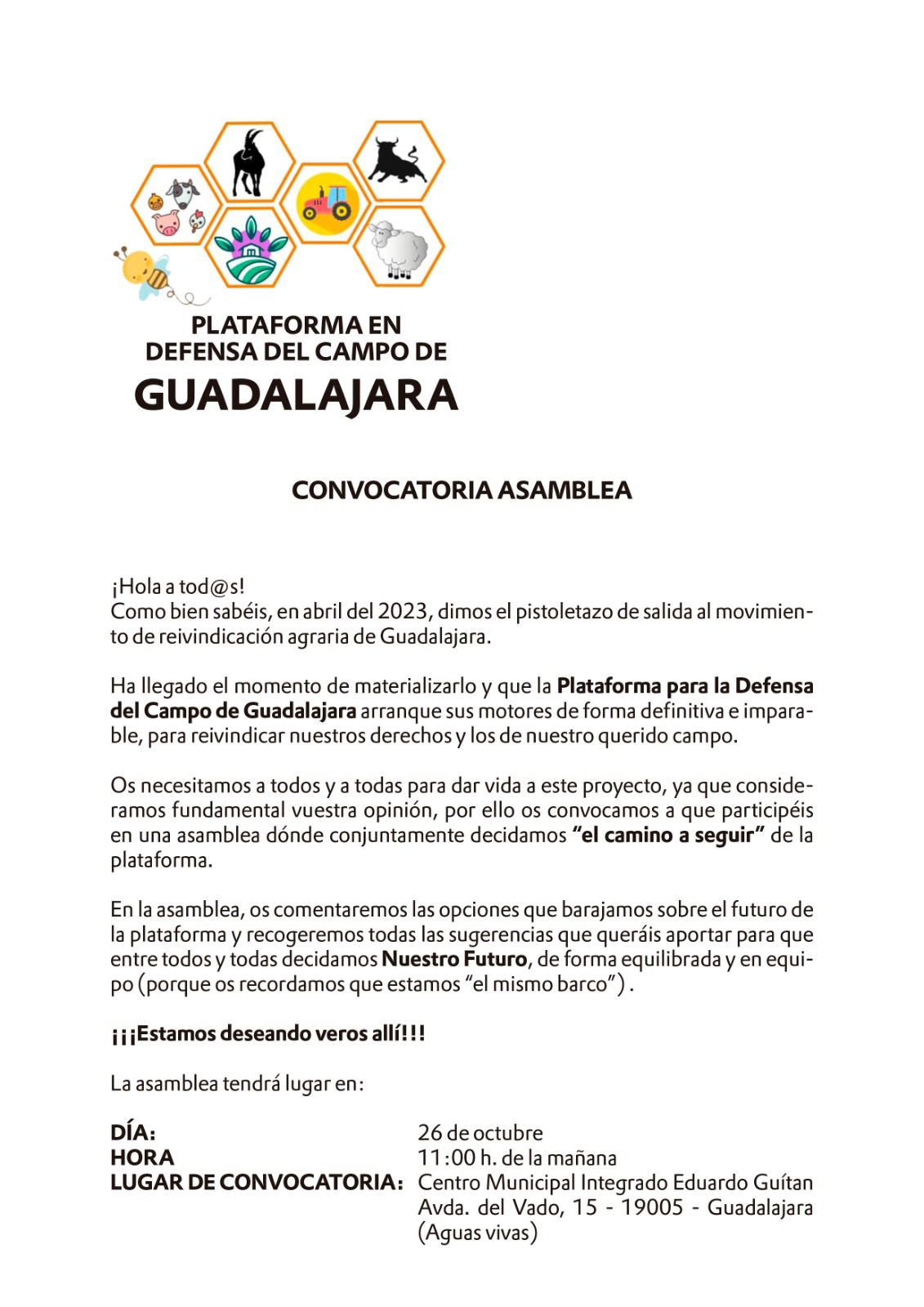 Unidos en Defensa del Campo: La Plataforma de Guadalajara se Convierte en Asociación