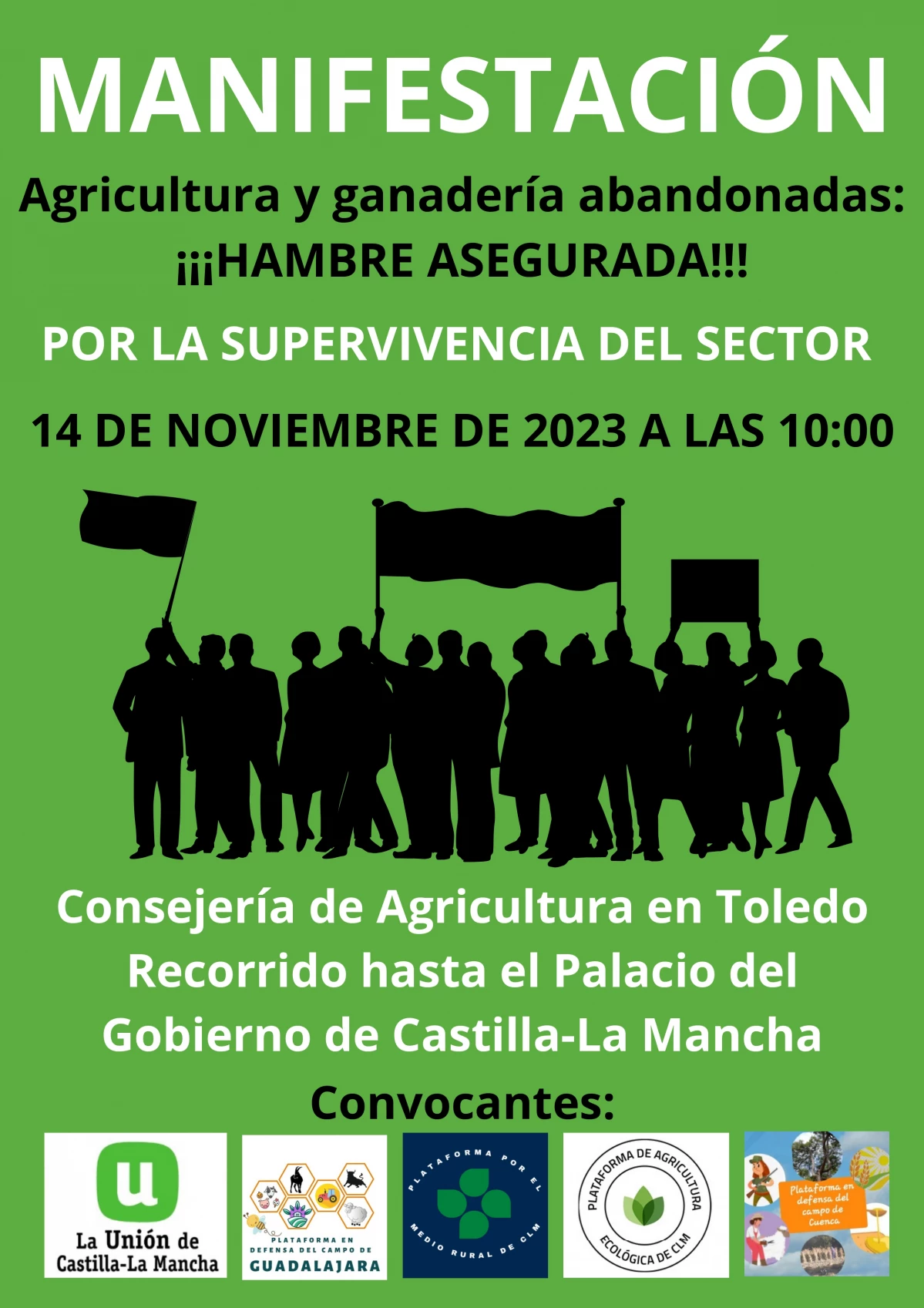 Protesta Agraria en Toledo: Agricultores y Ganaderos Exigen Soluciones ante la Inactividad Gubernamental en Castilla-La Mancha