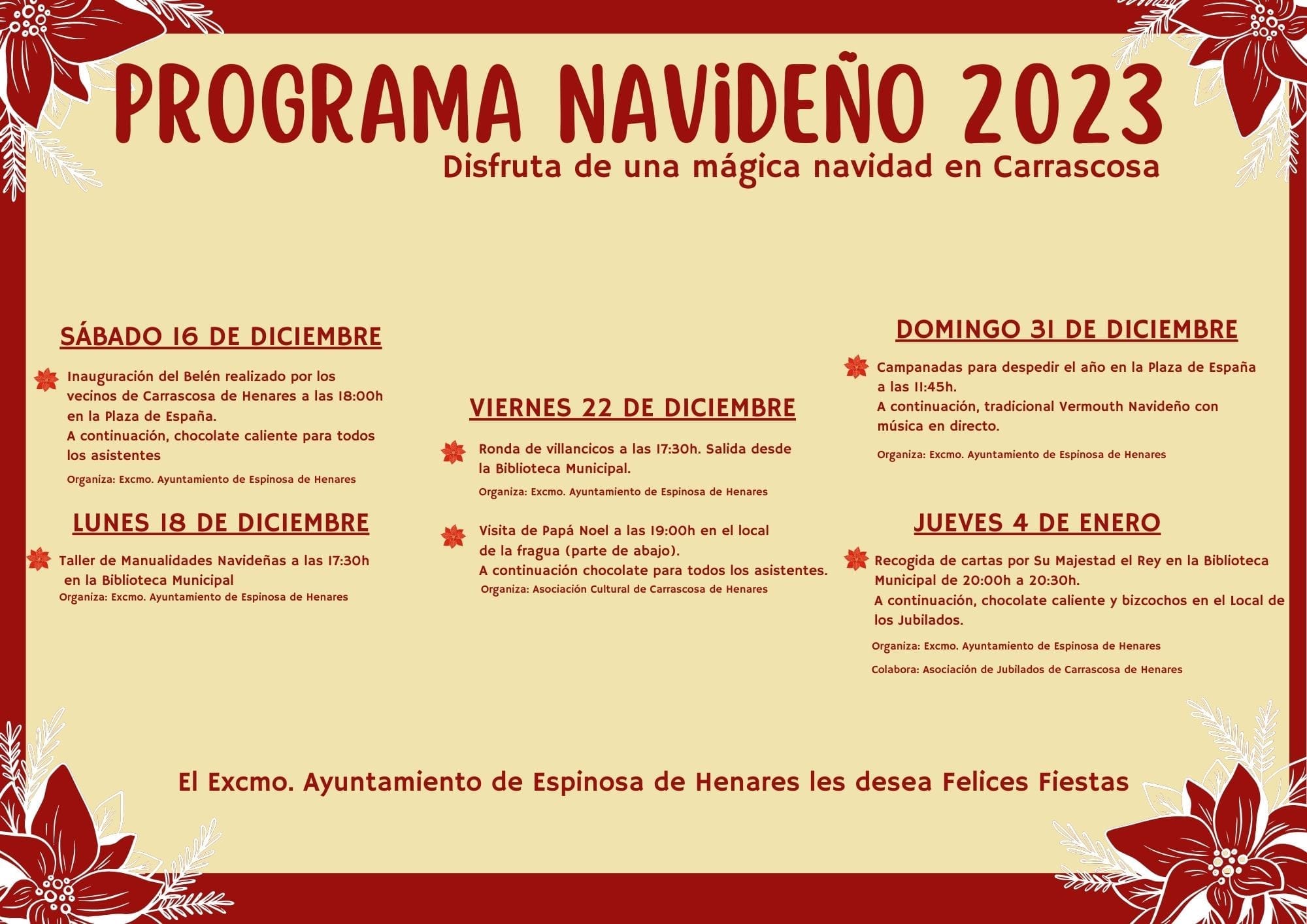 Navidad 2023 en Espinosa y Carrascosa de Henares