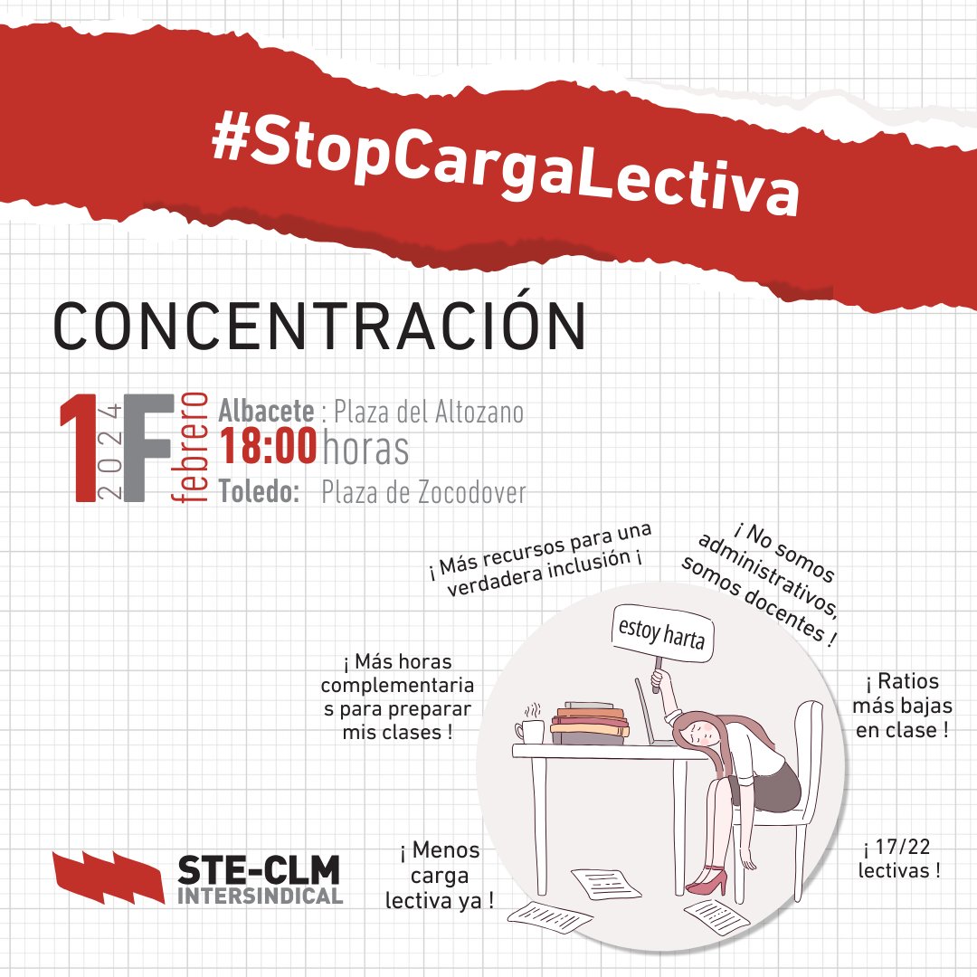 STE-CLM convoca manifestación para denunciar recortes y exigir mejores condiciones educativas en Castilla-La Mancha