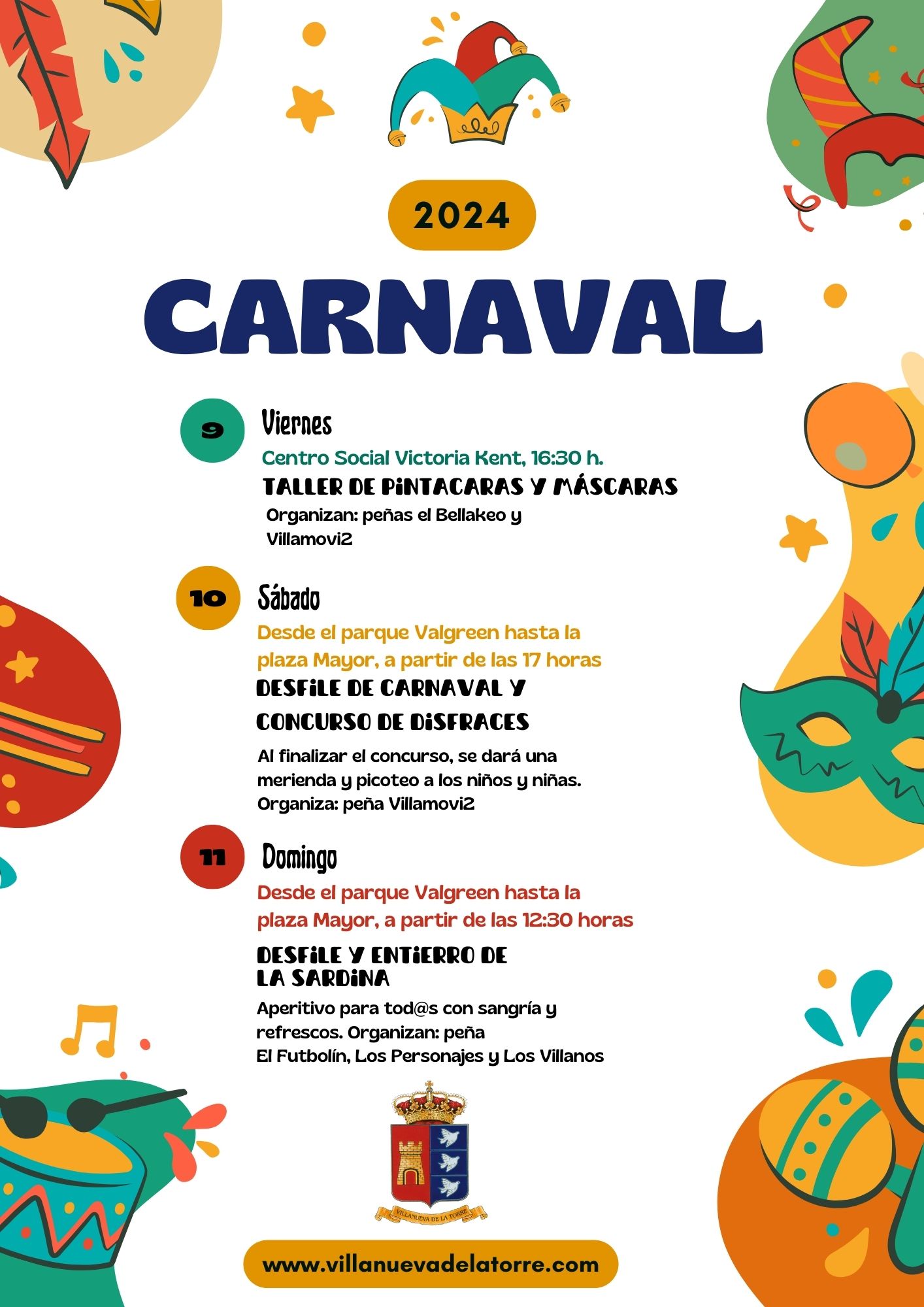 Villanueva de la Torre Celebra el Carnaval 2024 con un Programa Lleno de Color y Alegría