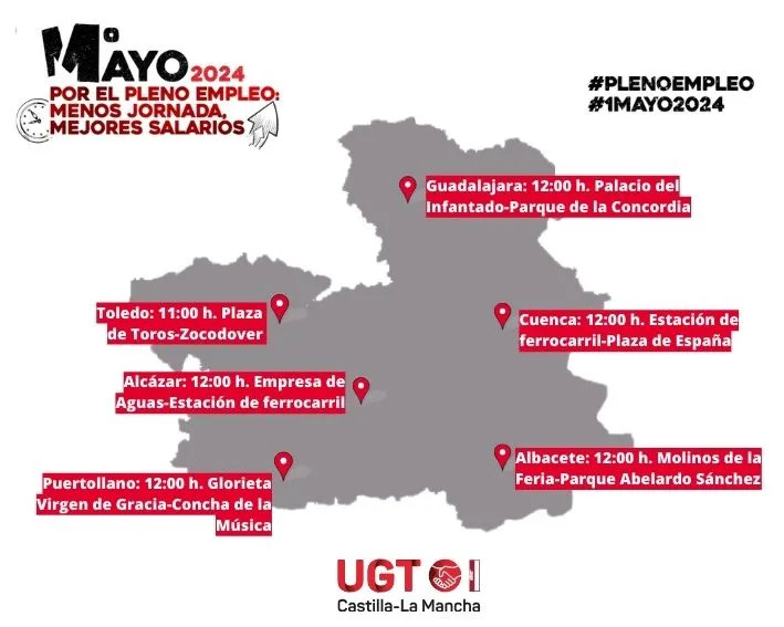 CCOO y UGT convocan a la movilización del 1º de Mayo en Guadalajara