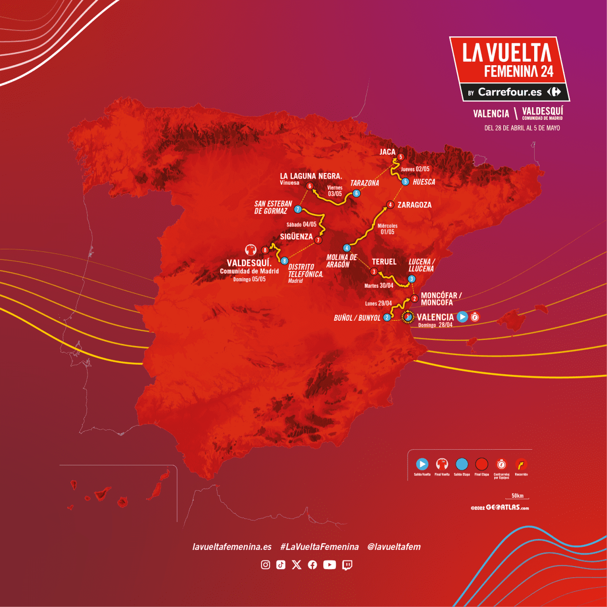 Mapa 2024 © Vuelta España Femenina