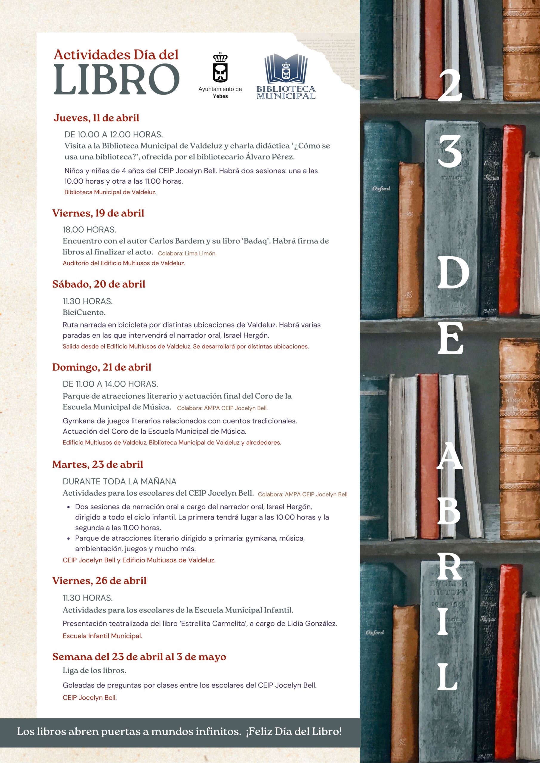 Valdeluz se Transforma en un Escenario de Lectura y Cuentos para Conmemorar el Día Mundial del Libro