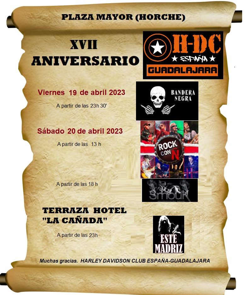 XVII Aniversario del Harley Davidson Club España Guadalajara en Horche