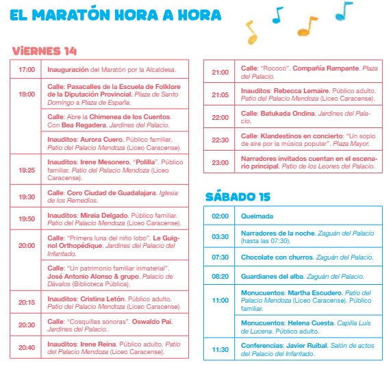 Programa Maratón de los Cuentos de Guadalajara 2024
