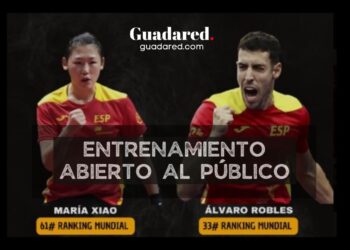 Entrenamiento Abierto con María Xiao y Álvaro Robles en los Campeonatos de España de Tenis de Mesa 2024 en Guadalajara