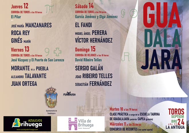 Cartel de Toros de las Ferias de Guadalajara 2024