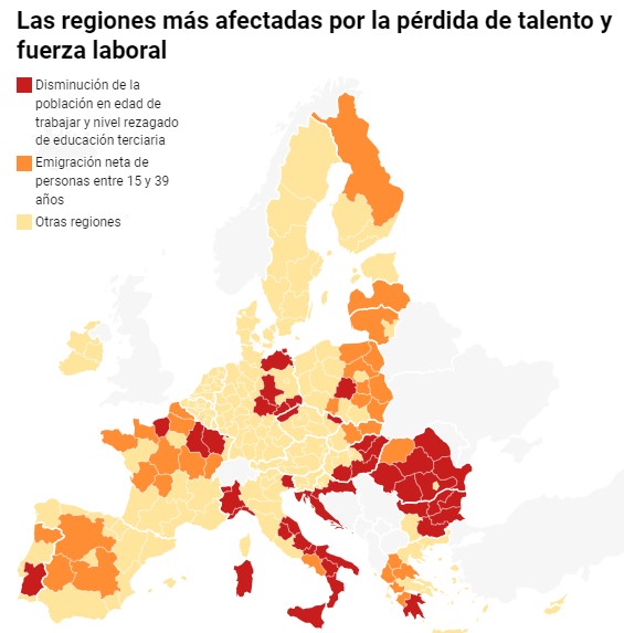 ¿Cómo afecta la fuga de talento a Extremadura, Castilla-La Mancha y Castilla y León?