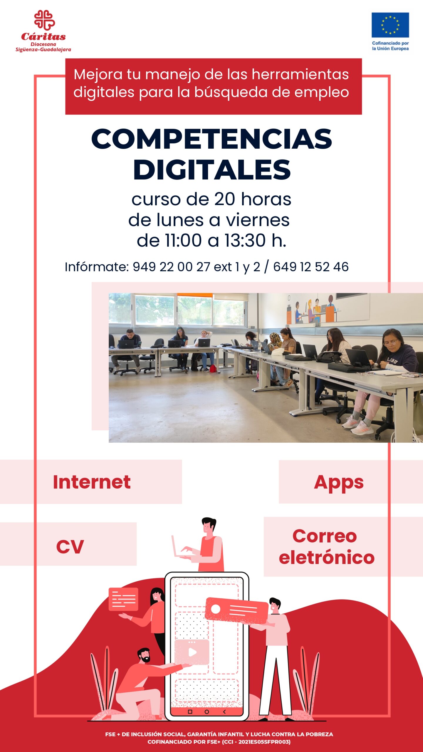 Curso de Competencias Digitales para la Búsqueda de Empleo en Cáritas Sigüenza-Guadalajara