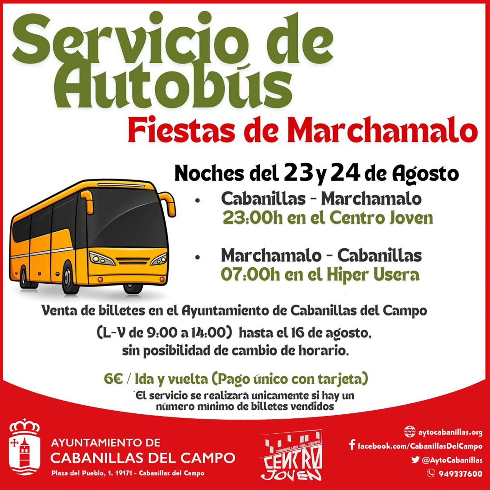 Servicio Especial de Autobuses desde Cabanillas a las Fiestas de Marchamalo 2024: Inscripciones Abiertas Hasta el 16 de Agosto