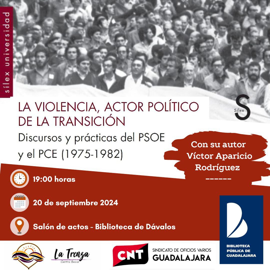 Presentación del Libro sobre la Violencia en la Transición Española en Guadalajara: Víctor Aparicio Rodríguez en la Biblioteca de Dávalos