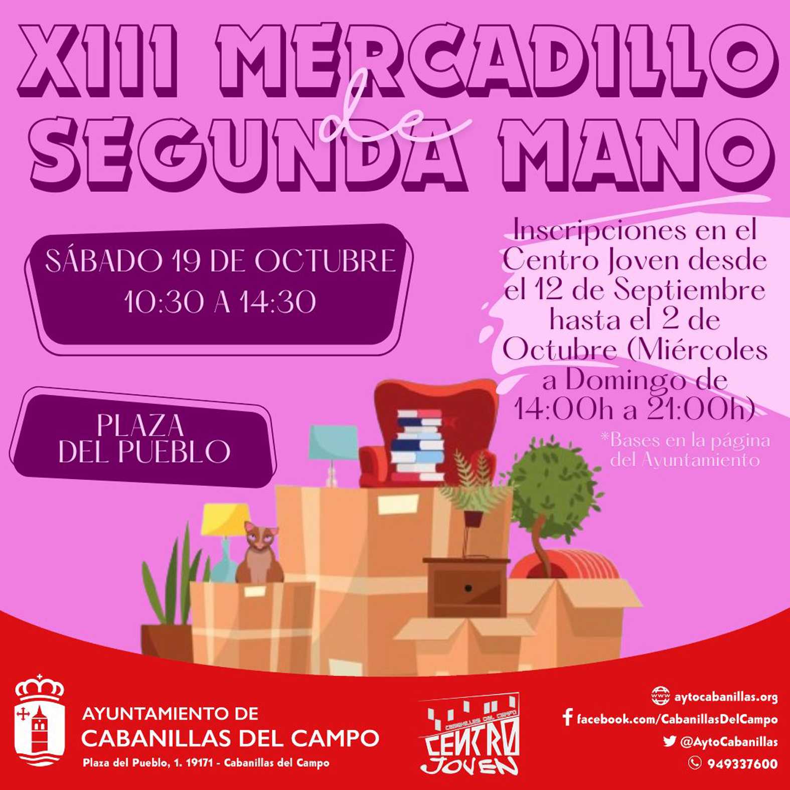 Inscripción Abierta para el XIII Mercadillo de Segunda Mano en Cabanillas del Campo: ¡Participa y Vende tus Objetos Usados!