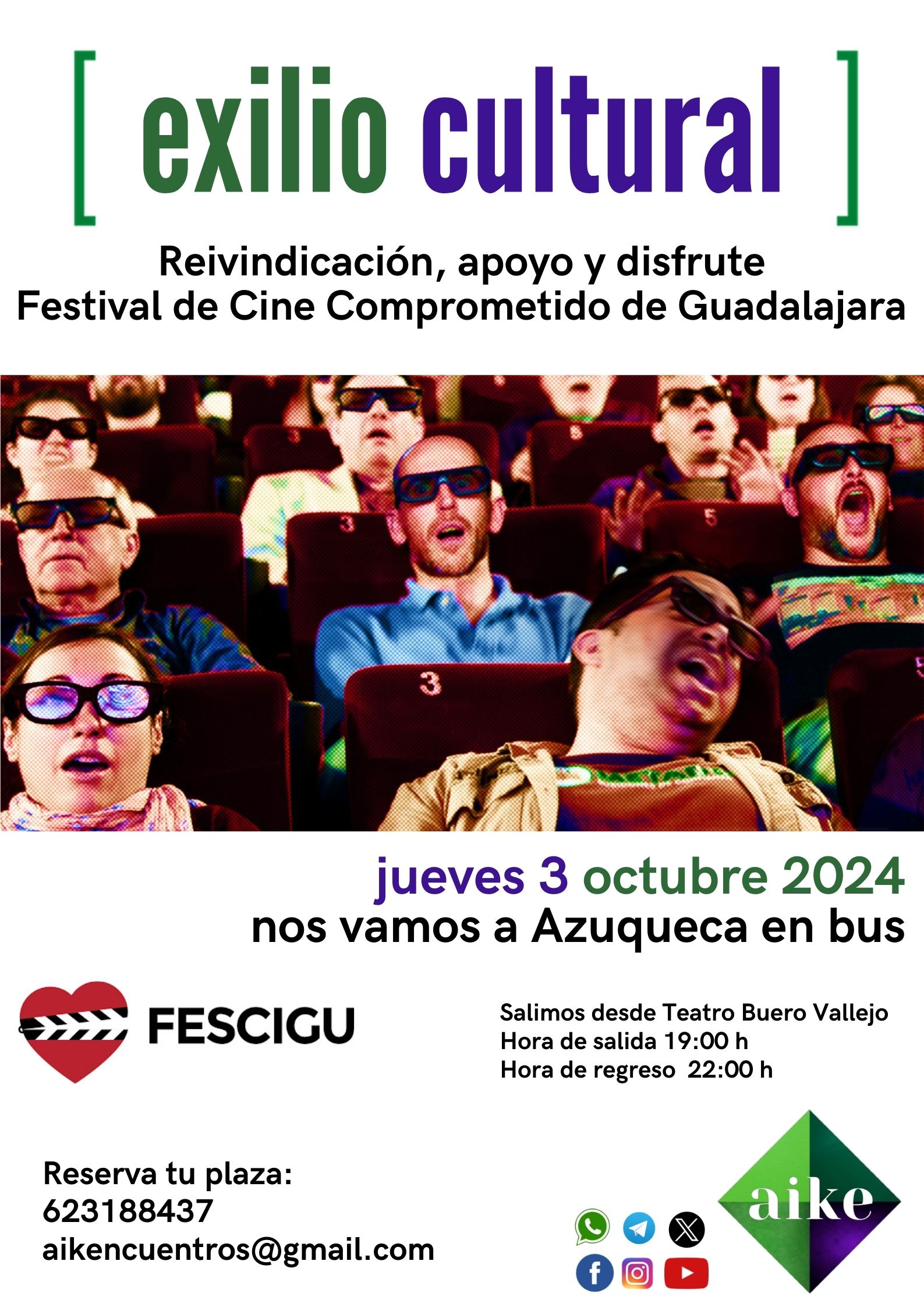 AIKE Organiza un Exilio Cultural para Apoyar el FESCIGU: Viaje en Autobús a Azuqueca de Henares