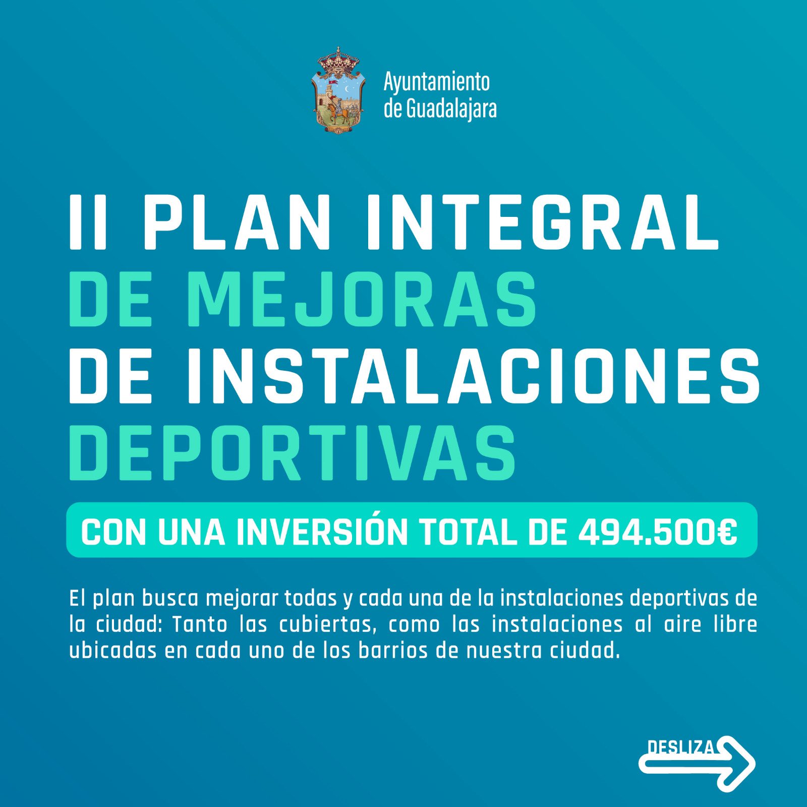 Guadalajara Invertirá 494.500 Euros en el II Plan de Mejora de Instalaciones Deportivas