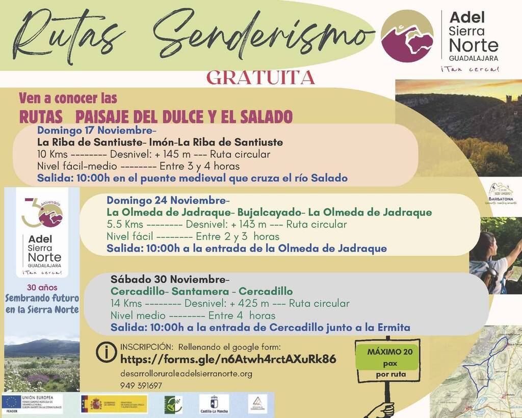 ADEL presenta las tres rutas senderistas señalizadas en el territorio de la candidatura a Patrimonio Mundial