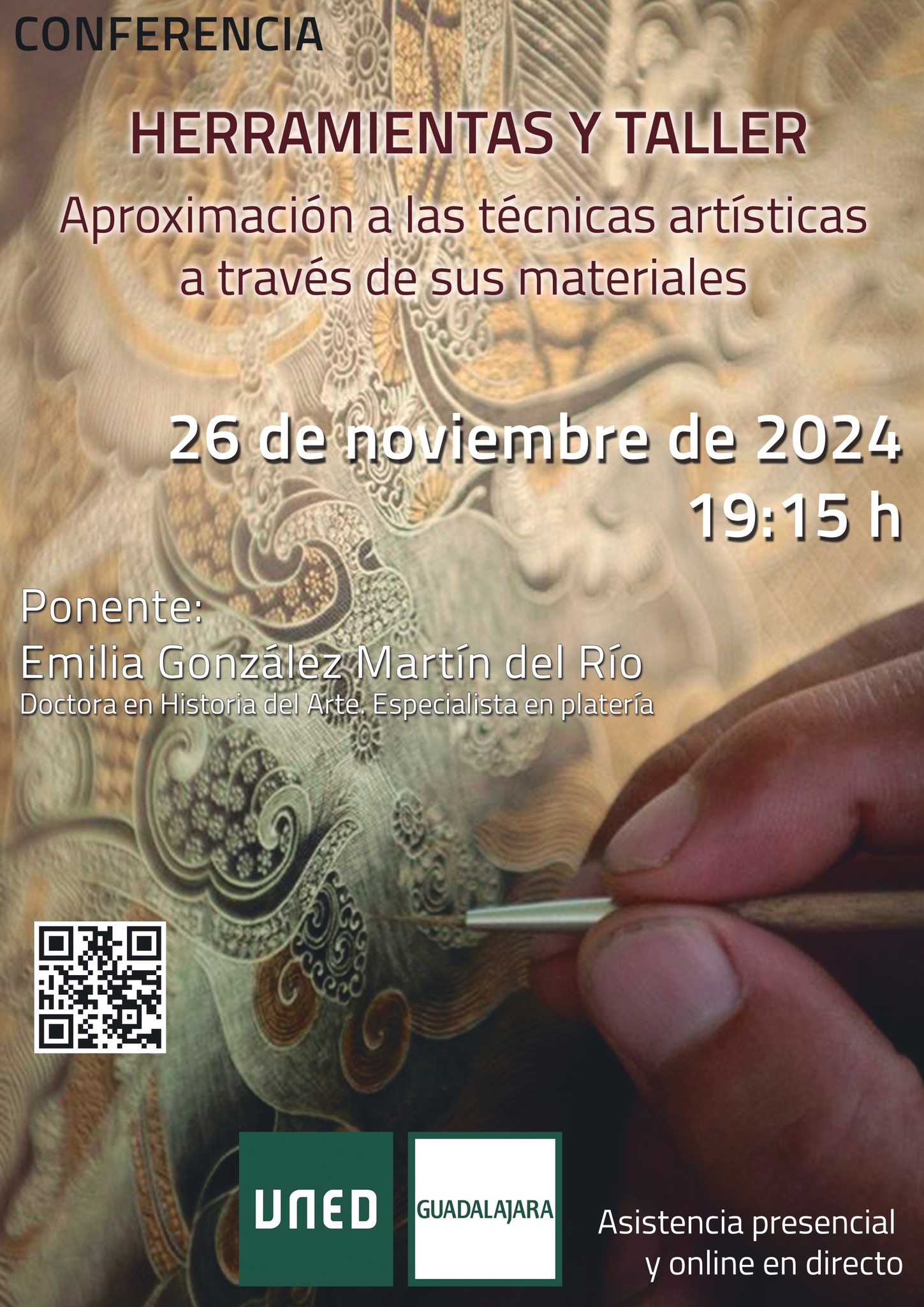 Conferencia Online y Presencial sobre Técnicas Artísticas: Herramientas y Talleres en la UNED Guadalajara