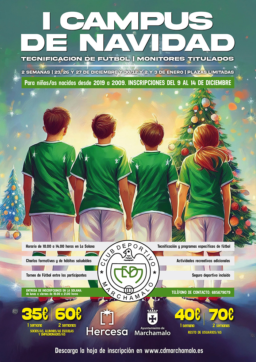 ¡Apúntate al Campus de Navidad del CD Marchamalo y vive el fútbol estas fiestas!