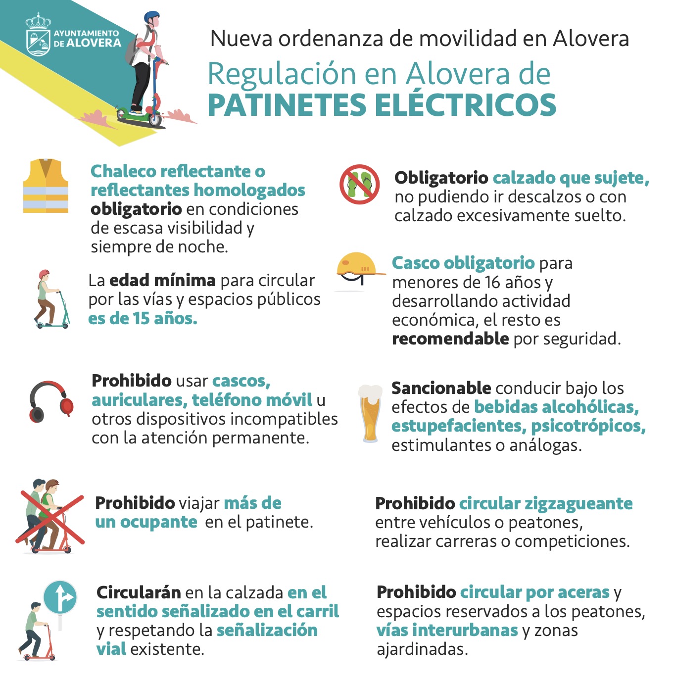 Alovera regula la movilidad con patinetes eléctricos: nuevas normas para su uso seguro y responsable