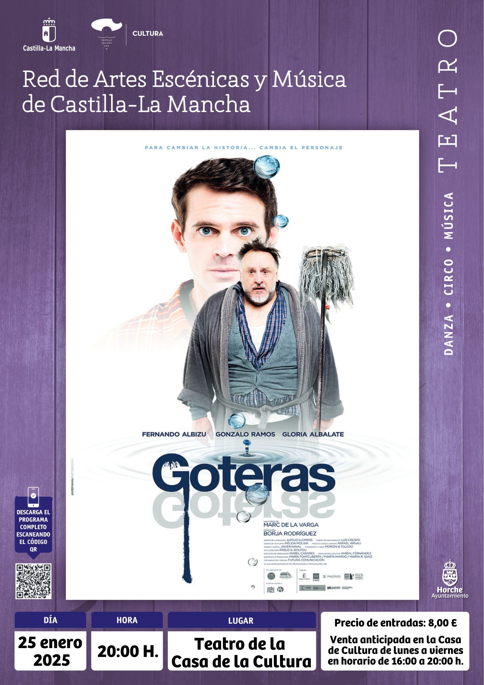 Fernando Albizu protagoniza la obra "Goteras" este sábado en Horche: horarios y entradas