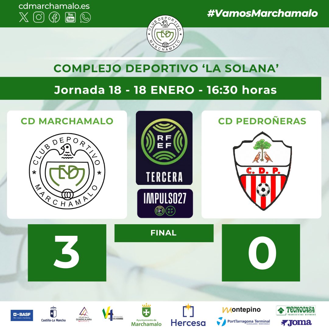 CD Marchamalo 3-0 CD Pedroñeras: Segunda victoria consecutiva para arrancar el 2025 con fuerza