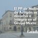 El grupo municipal del Partido Popular en Molina de Aragón se disuelve e integra en el Grupo Mixto