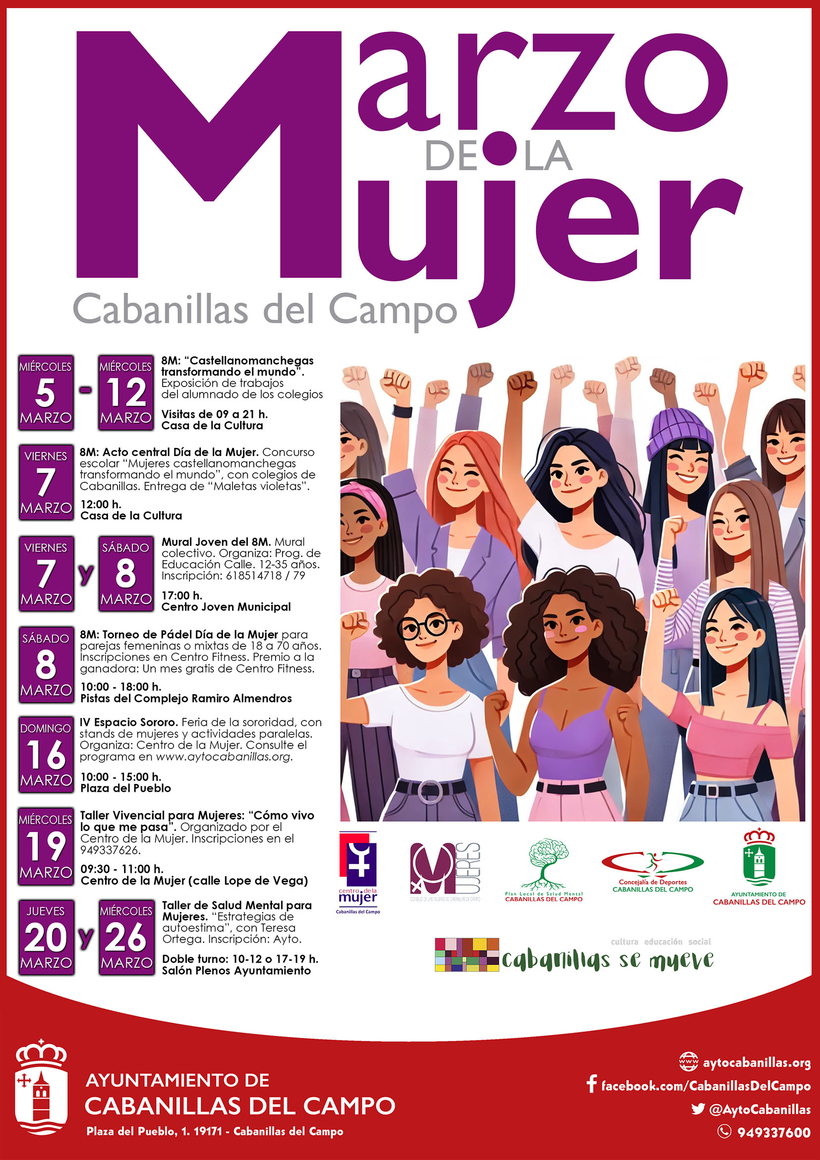 Cabanillas del Campo celebra un "Marzo de la Mujer" con una completa programación de actividades