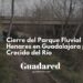 Cierre del parque fluvial del río Henares en Guadalajara por crecida del caudal tras las intensas lluvias