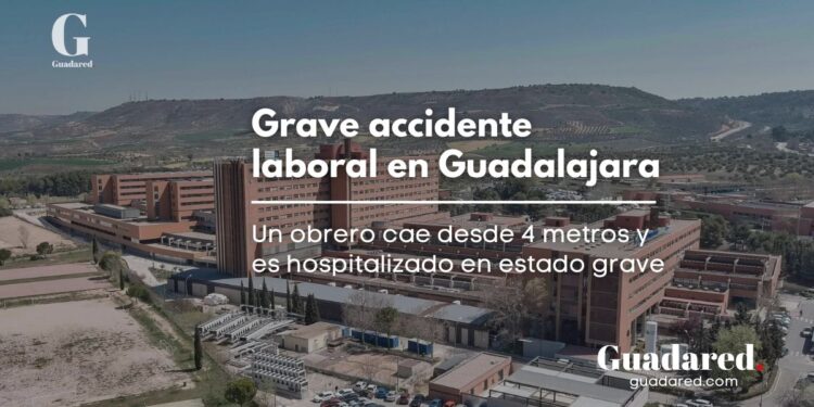 Grave accidente laboral en Guadalajara: un obrero cae desde 4 metros y es hospitalizado en estado grave