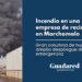 Incendio en una empresa de reciclaje en Marchamalo: gran columna de humo y amplio despliegue de emergencia