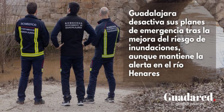 Guadalajara desactiva sus planes de emergencia tras la mejora del riesgo de inundaciones, aunque mantiene la alerta en el río Henares