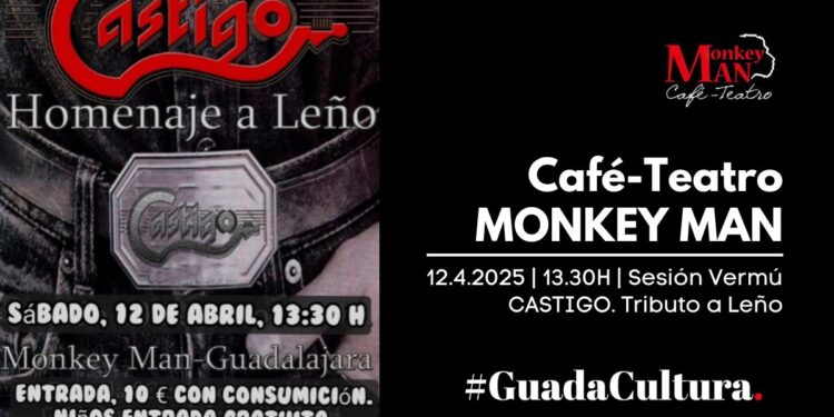 Concierto tributo a Leño en Guadalajara con Castigo: vermut, tardeo y rock en vivo en el Monkey Man