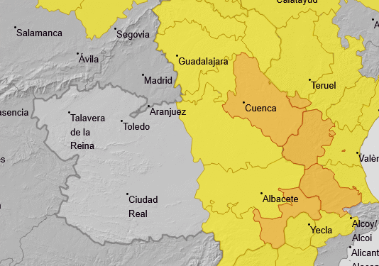 METEOCAM activado en Castilla-La Mancha por lluvias y tormentas intensas: Alertas AEMET