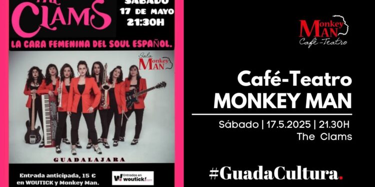 The Clams en concierto en Guadalajara – Soul en vivo en Sala Monkey Man (17 mayo 2025)