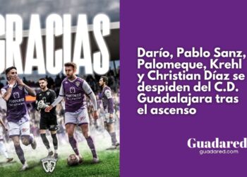 Darío, Pablo Sanz, Palomeque, Krehl y Christian Díaz se despiden del C.D. Guadalajara tras el ascenso