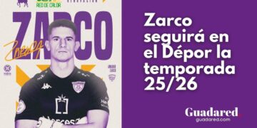 Amador Zarco, el guardameta morado que seguirá en el C.D. Guadalajara en Primera Federación