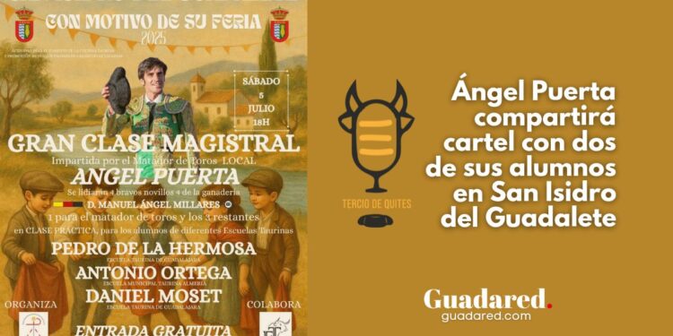 Ángel Puerta compartirá cartel con dos de sus alumnos en San Isidro del Guadalete