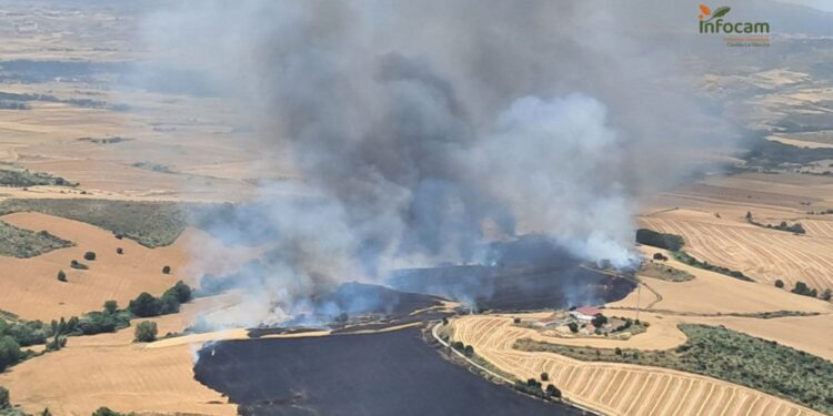 Incendio forestal en Valdepiélagos: Plan INFOCAM despliega medios en Guadalajara para apoyar la extinción