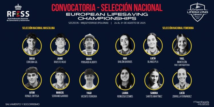Marcos Serrano y Jaime Irueste convocados con la Selección Española para el Europeo Júnior de Salvamento 2025