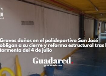 Graves daños en el polideportivo San José obligan a su cierre y reforma estructural tras la tormenta del 4 de julio