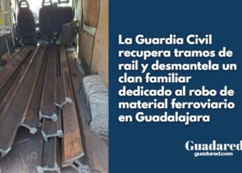 La Guardia Civil recupera tramos de rail y desmantela un clan familiar dedicado al robo de material ferroviario en Guadalajara